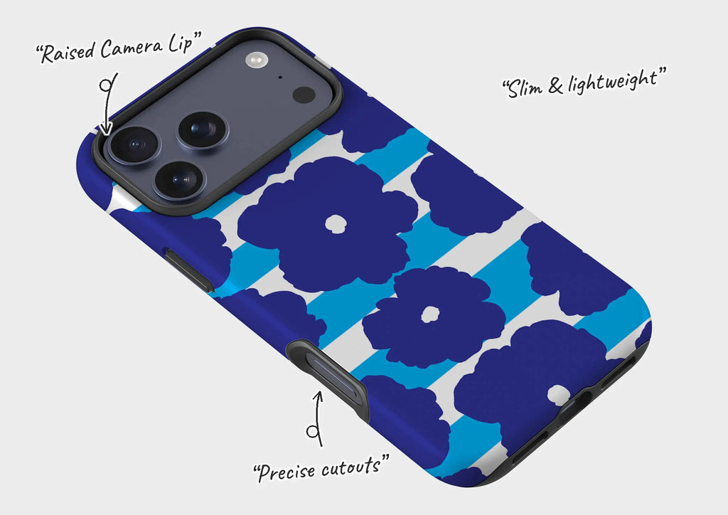 Bold Floral Blue — Tough Case for iPhone — Finnaij