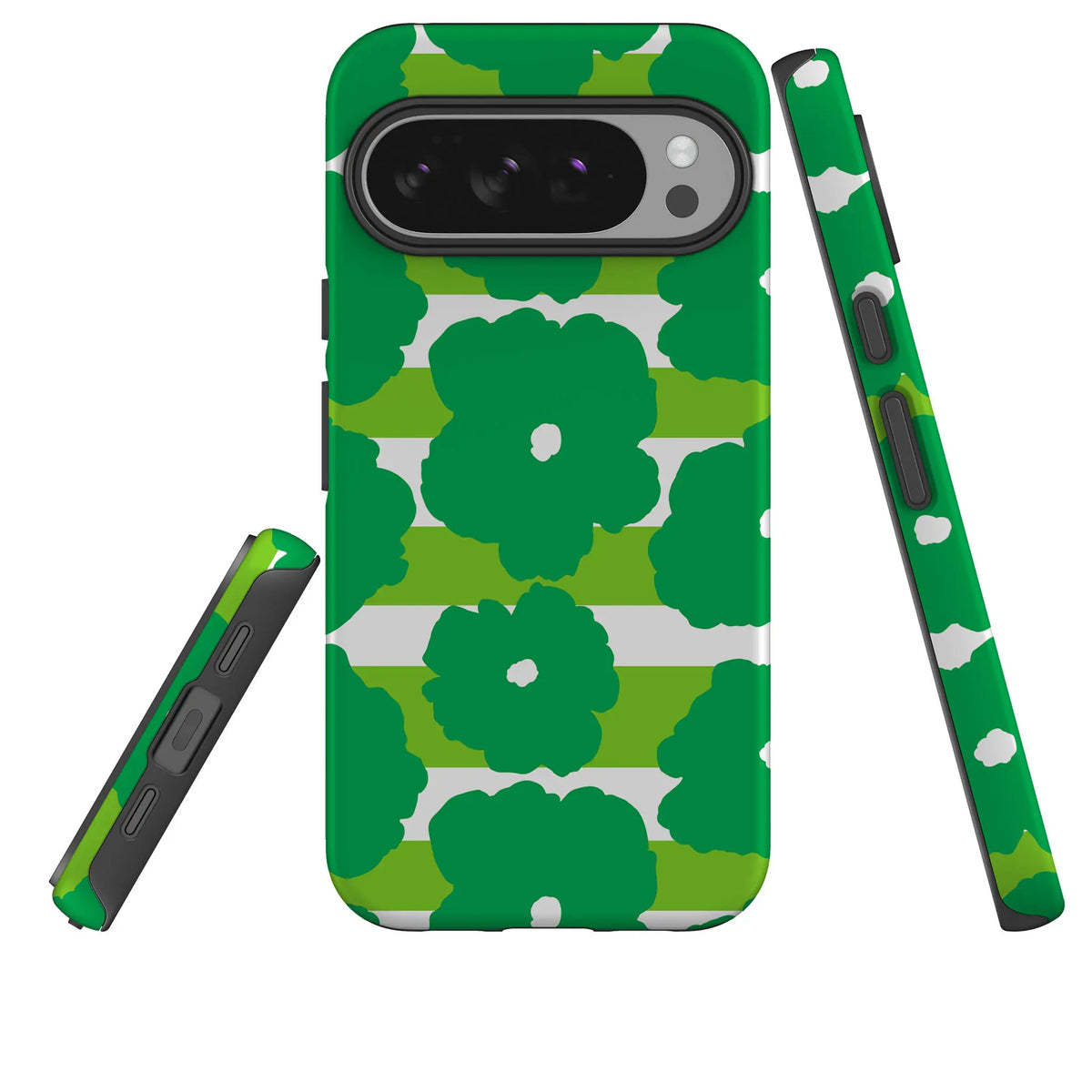Bold Floral Green — Tough Case for Google — Three Quarter — Finnaij