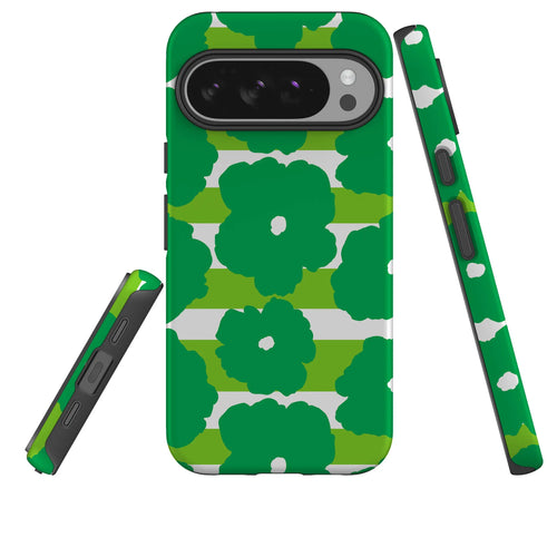 Bold Floral Green — Tough Case for Google — Three Quarter — Finnaij