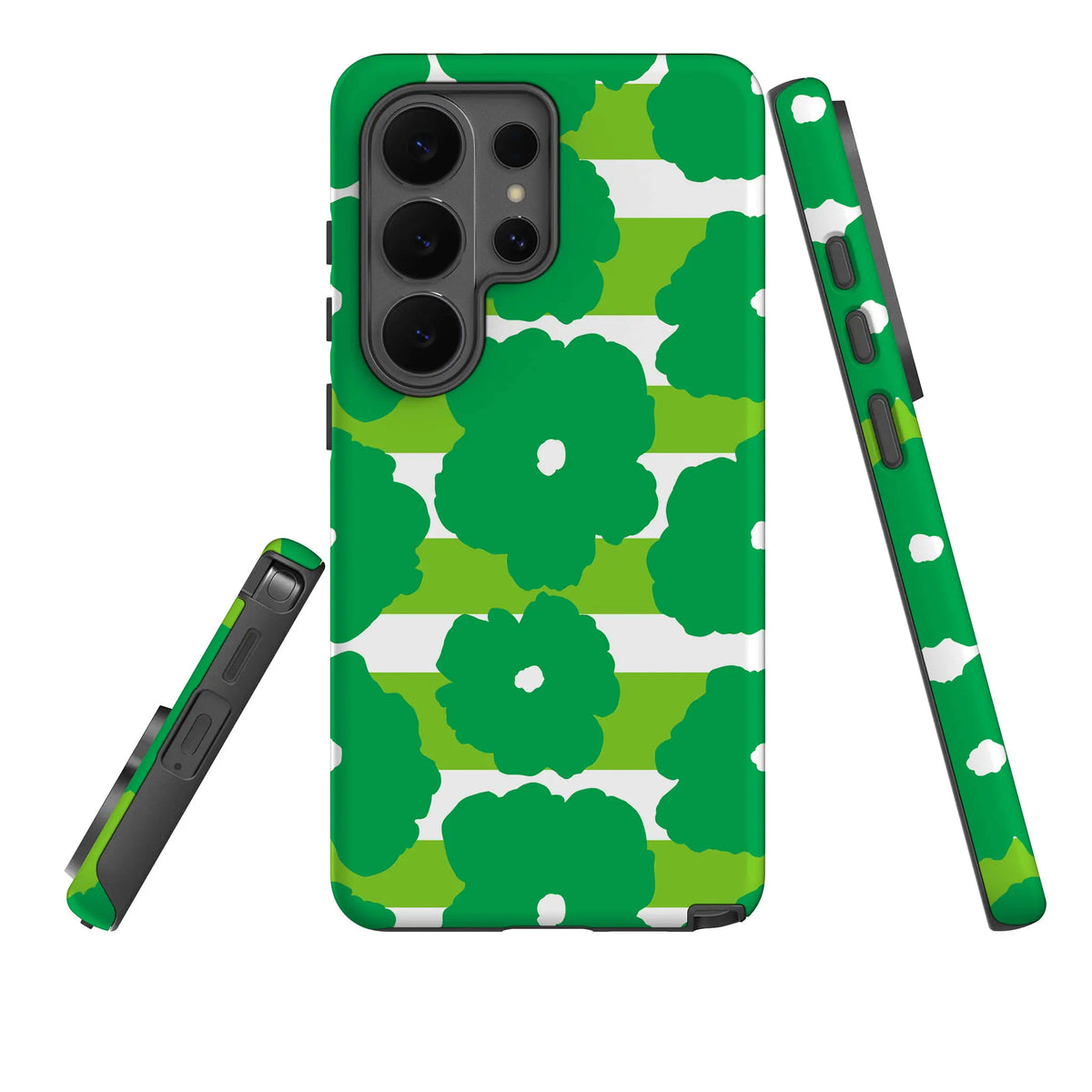 Bold Floral Green — Tough Case for Samsung — Three Quarter — Finnaij