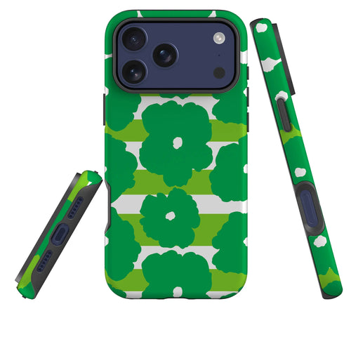 Bold Floral Green — Tough Case for iPhone — Three Quarter — Finnaij