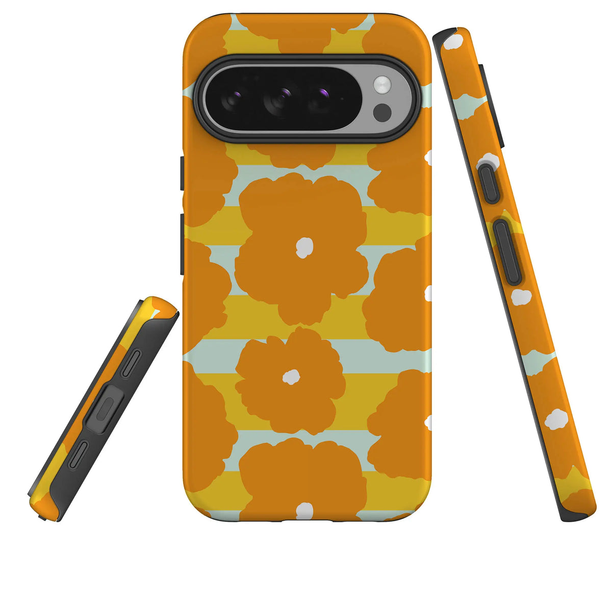 Bold Floral Orange — Tough Case for Google — Three Quarter — Finnaij