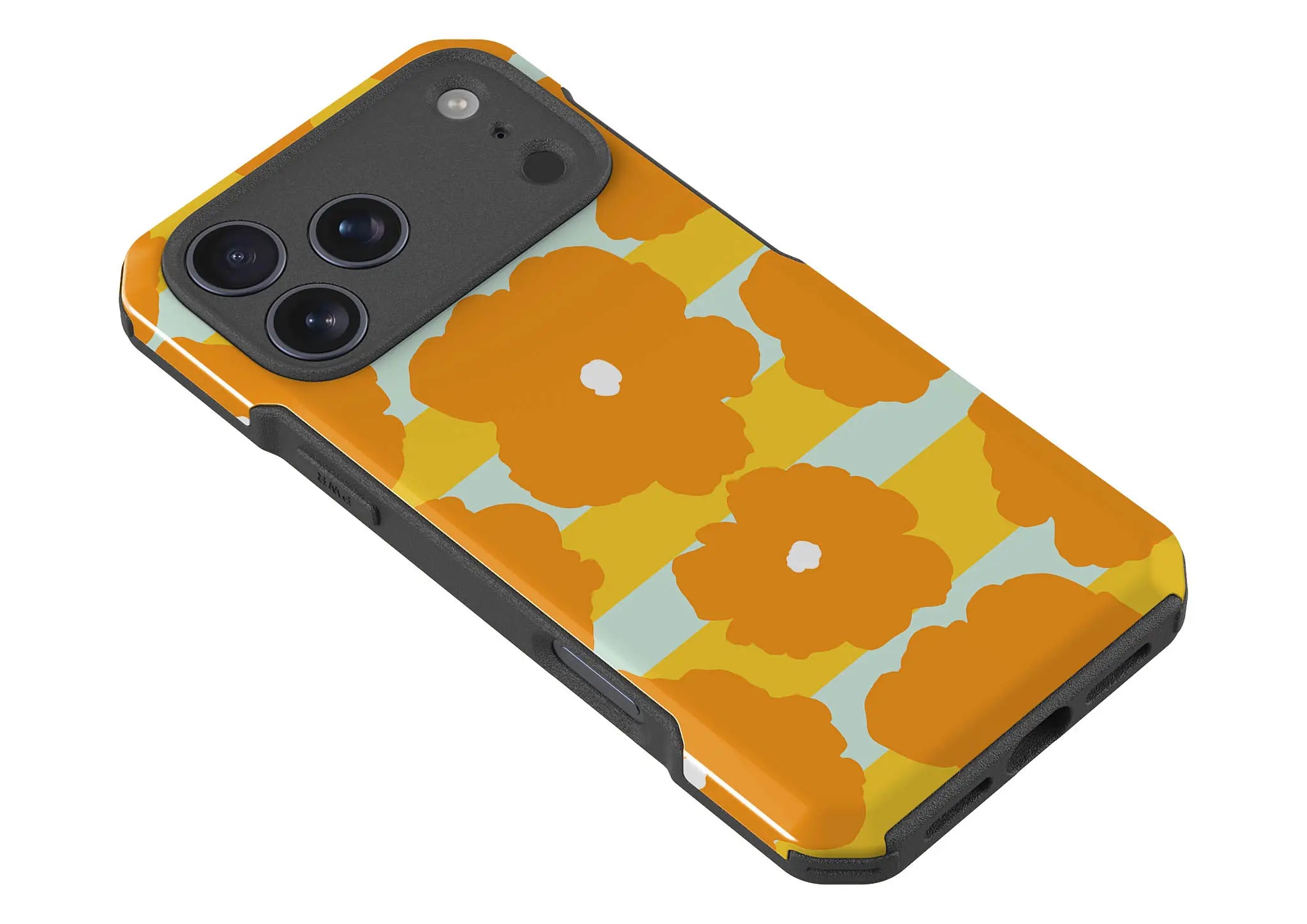 Bold Floral Orange — Impact Armour MagSafe Case for iPhone — Finnaij