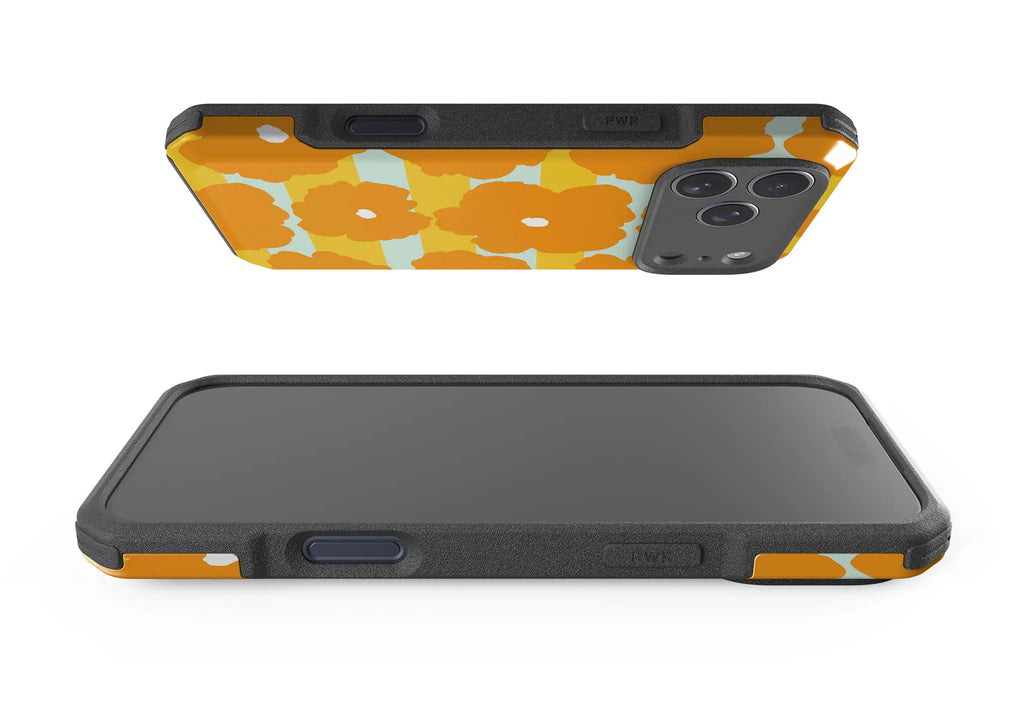 Bold Floral Orange — Impact Armour MagSafe Case for iPhone — Finnaij