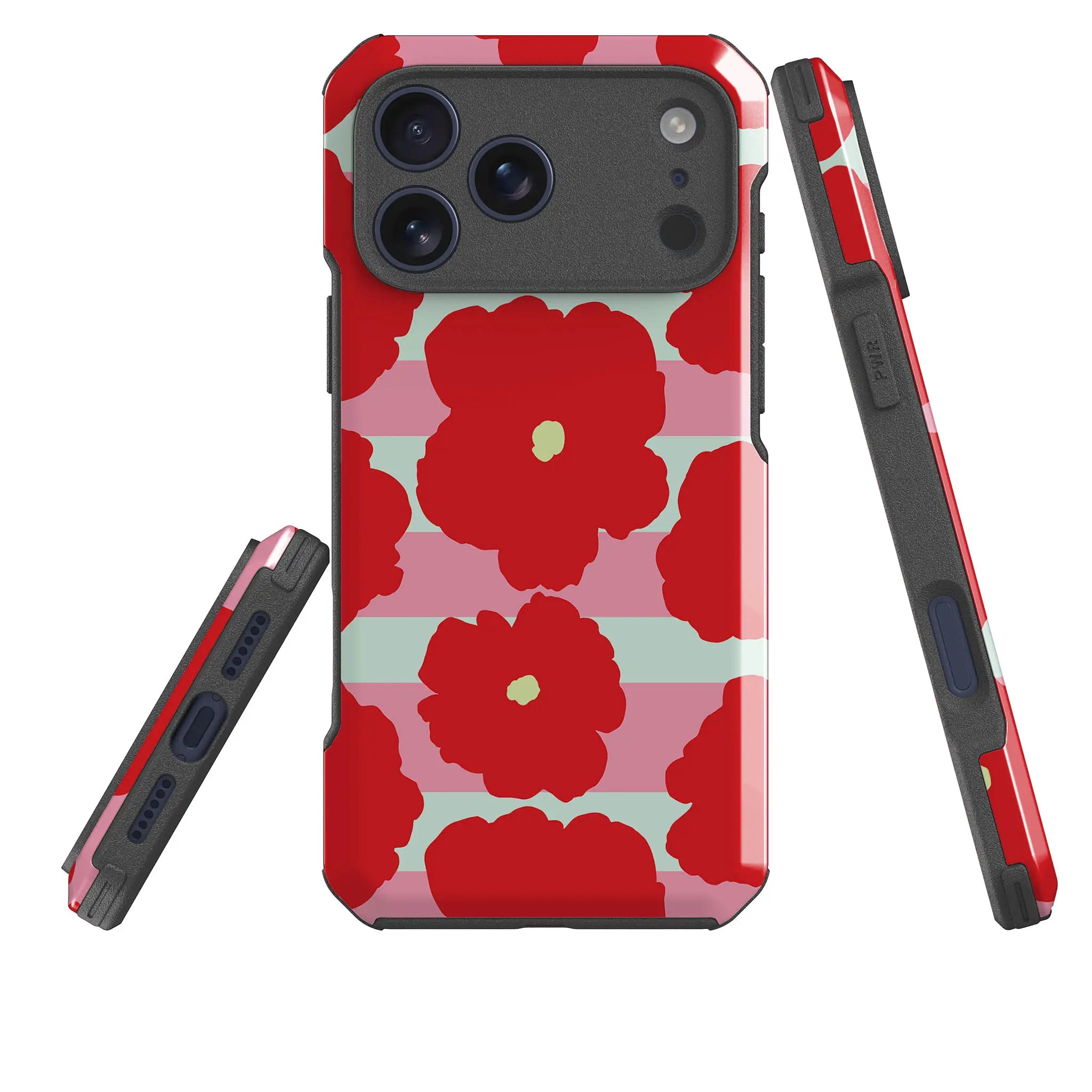 Bold Floral — Impact Armour MagSafe Case for iPhone — Three Quarter — Finnaij