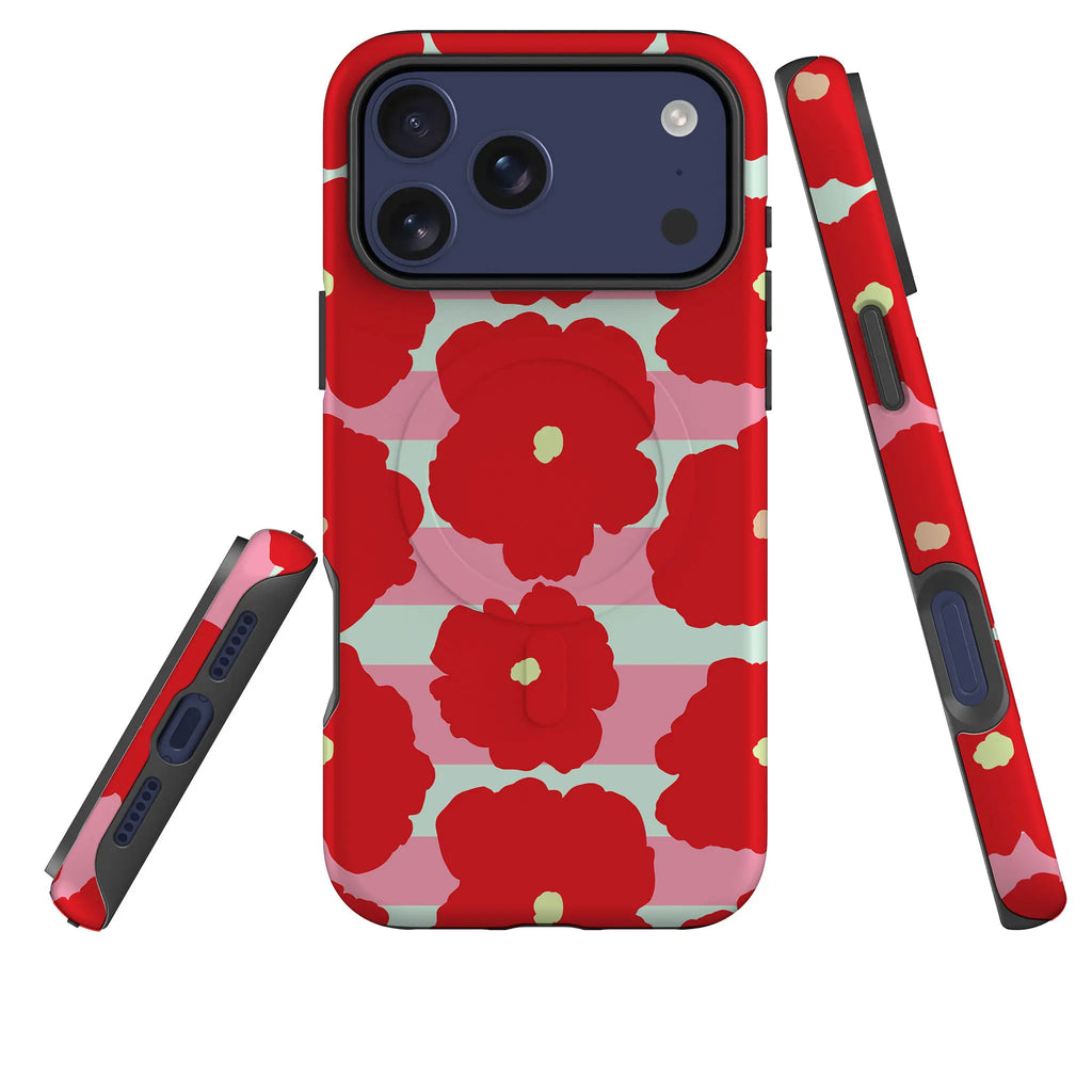 Bold Floral — Magsafe Tough Case for iPhone — Three Quarter — Finnaij
