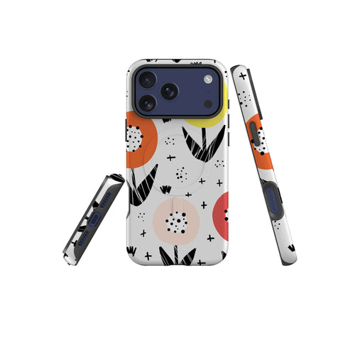 Botanical Doodle — Magsafe Tough Case for iPhone — Three Quarter — Finnaij