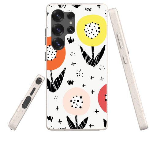 Botanical Doodle — Samsung Galaxy Bio-degradable Case — Three Quarter — Finnaij