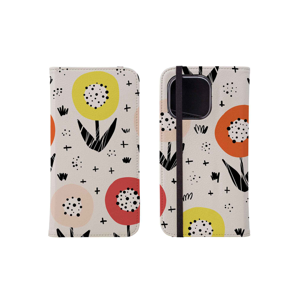 Botanical Doodle — Folio Wallet Case for iPhone — Finnaij