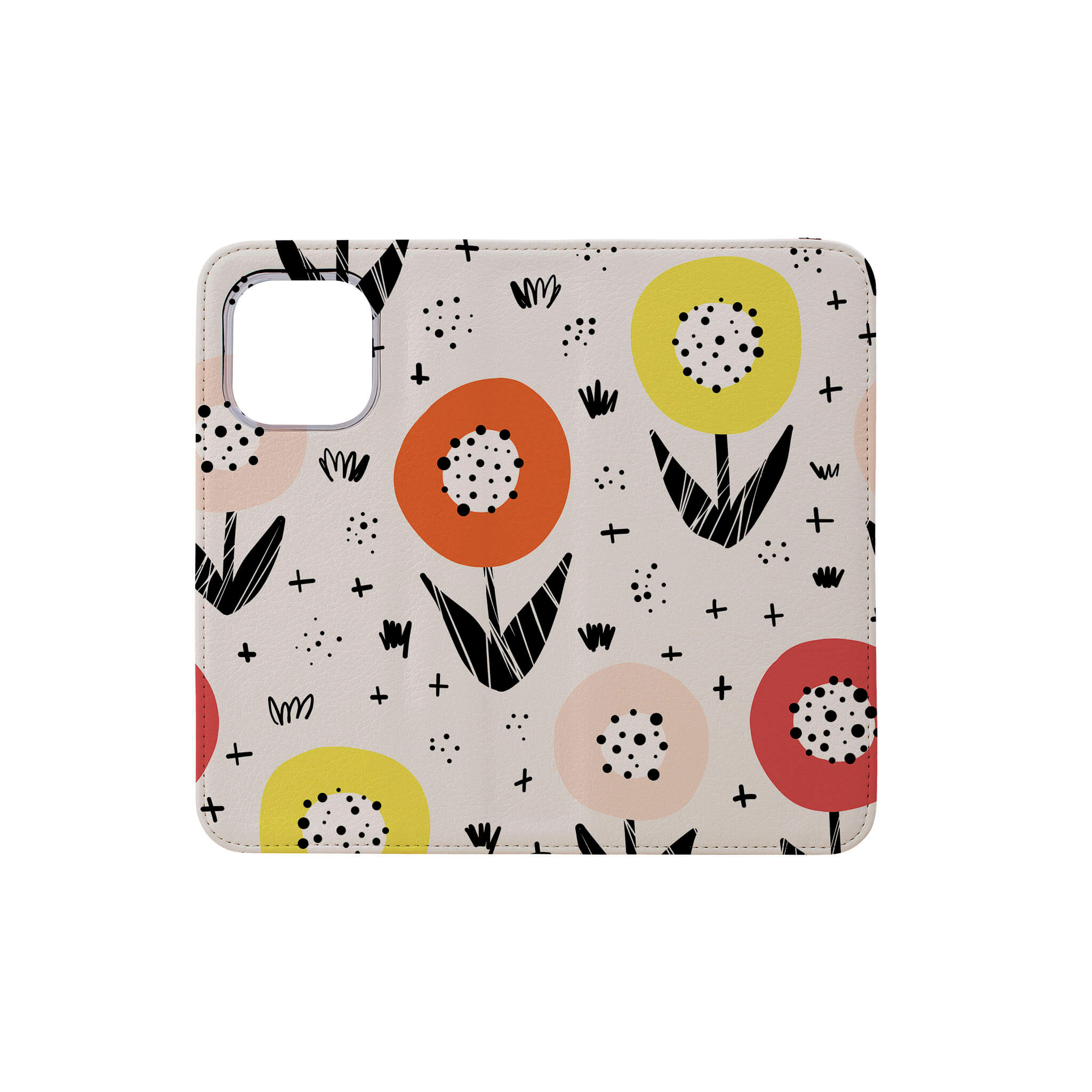 Botanical Doodle — Folio Wallet Case for iPhone — Finnaij