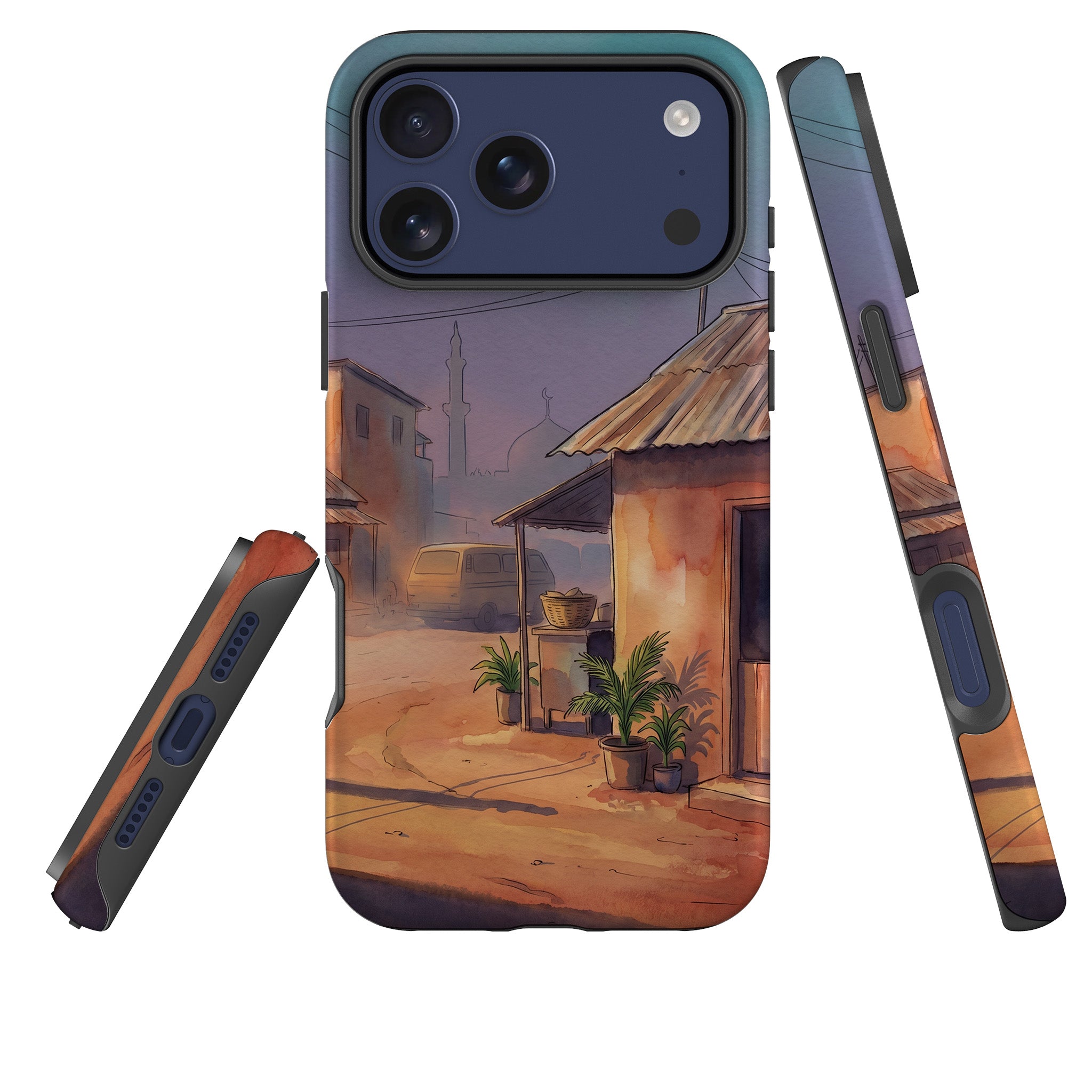 City Edge Quiet Street by Tobi Akinyemi — Tough Case for iPhone — Three Quarter — Finnaij