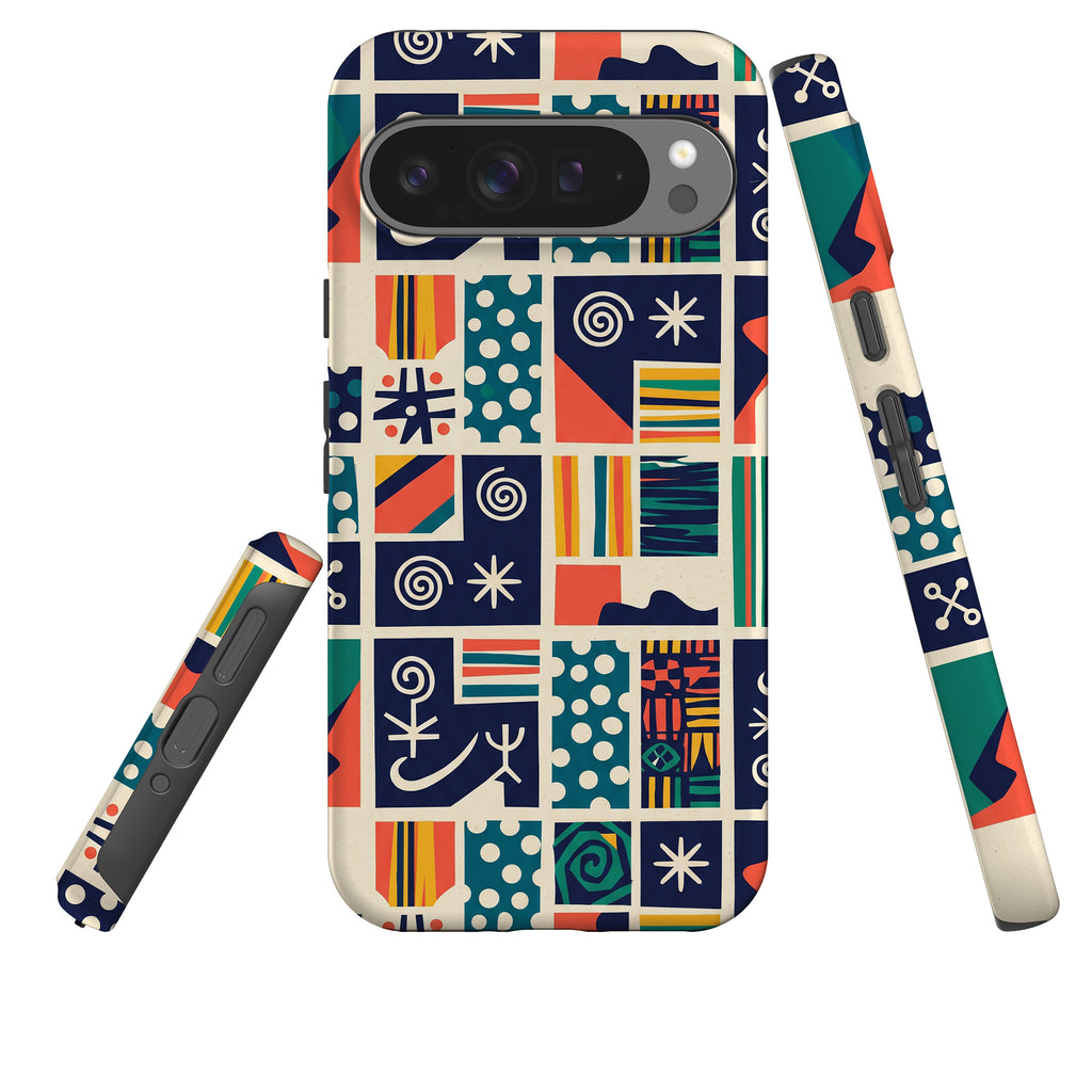 Coastal Indigo Tiles by Ada Okoye Tough Case for Google Pixel — Finnaij