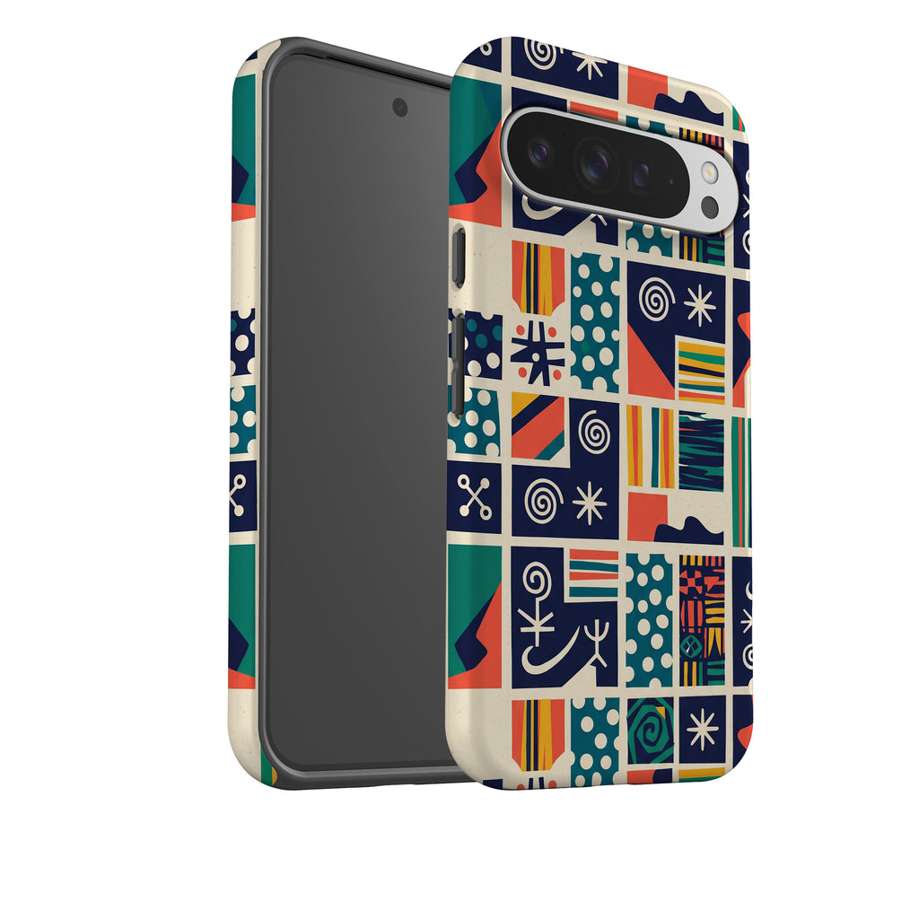 Coastal Indigo Tiles by Ada Okoye Tough Case for Google Pixel — Finnaij