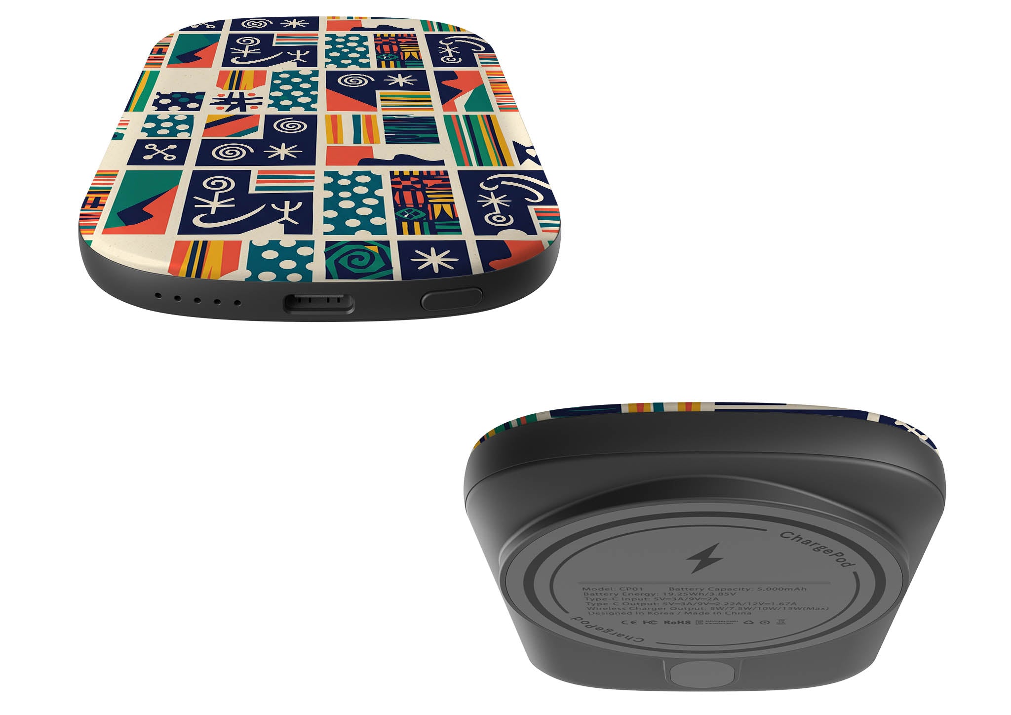 Coastal Indigo Tiles by Ada Okoye — MagSafe CHARGEPOD — Finnaij