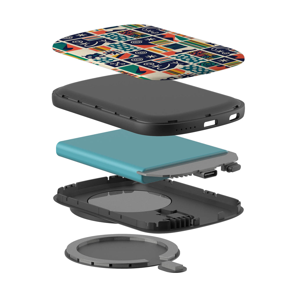 Coastal Indigo Tiles by Ada Okoye — MagSafe CHARGEPOD — Finnaij