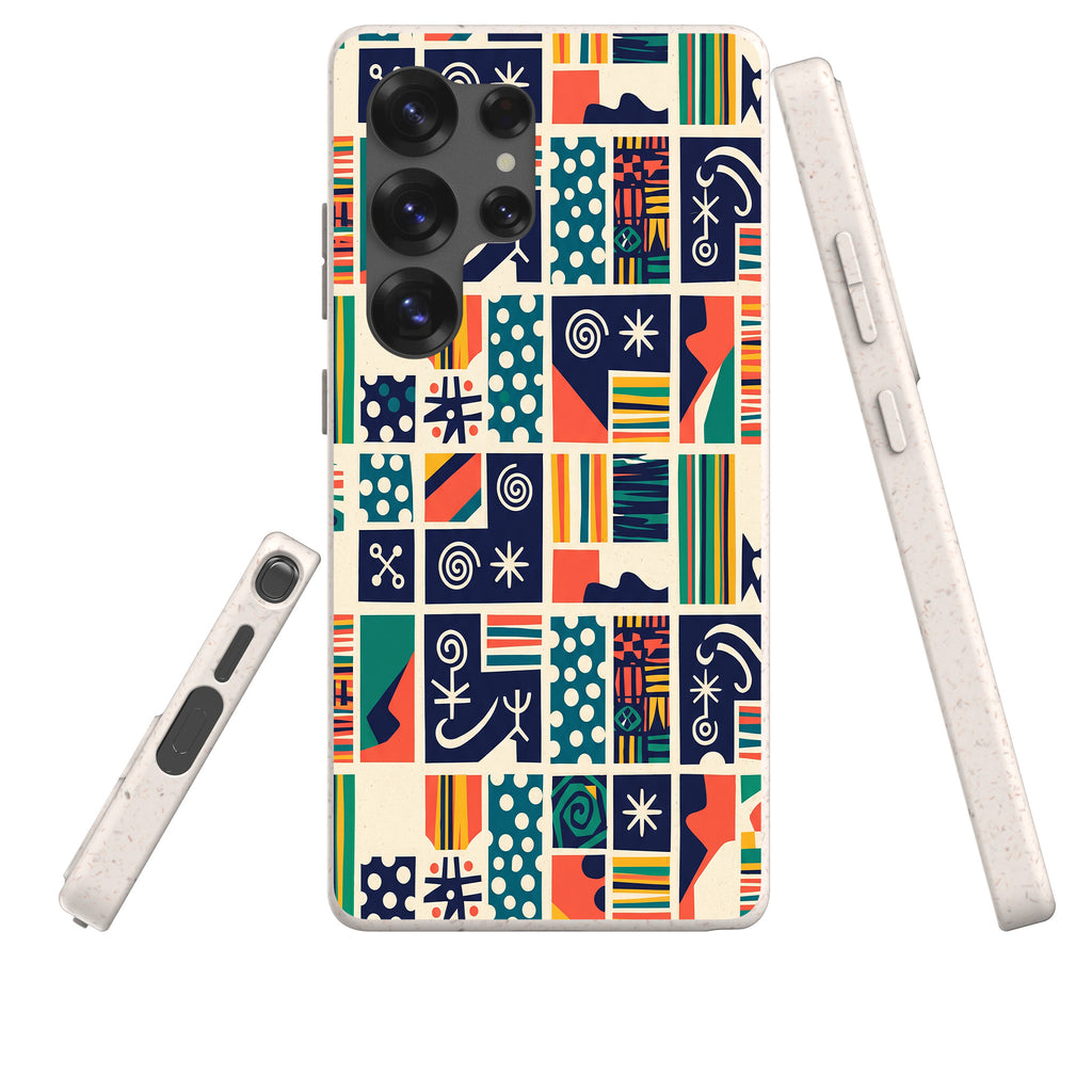 Coastal Indigo Tiles by Ada Okoye Bio-degradable Case for Samsung Galaxy — Finnaij