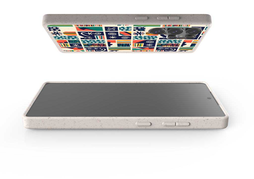 Coastal Indigo Tiles by Ada Okoye Bio-degradable Case for Samsung Galaxy — Finnaij