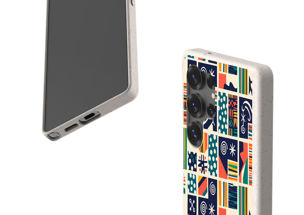 Coastal Indigo Tiles by Ada Okoye Bio-degradable Case for Samsung Galaxy — Finnaij