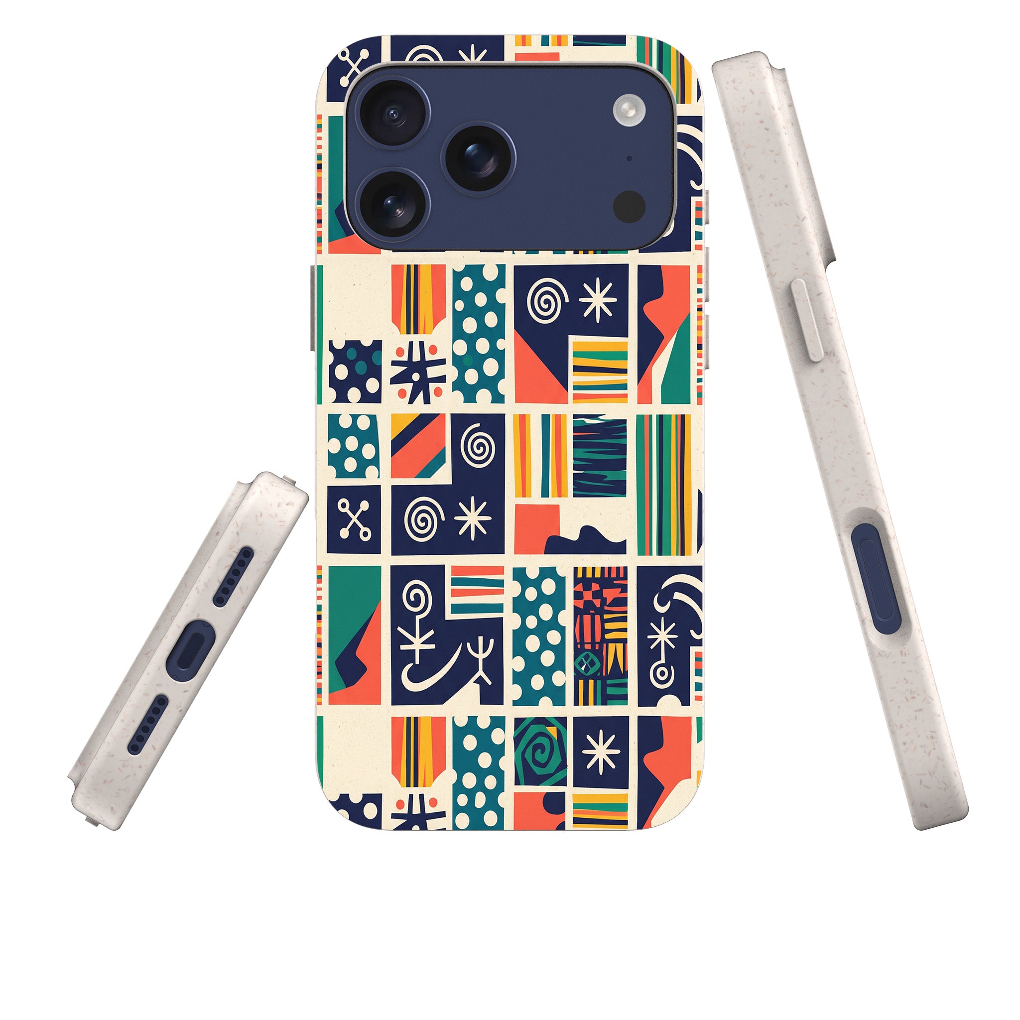 Coastal Indigo Tiles by Ada Okoye — iPhone Bio-degradable Case — Three Quarter — Finnaij