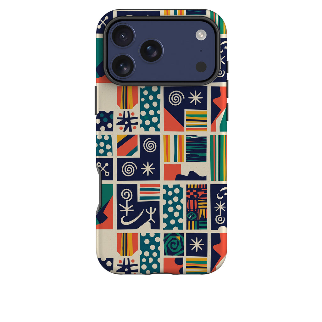 Coastal Indigo Tiles by Ada Okoye Tough Case for iPhone — Finnaij
