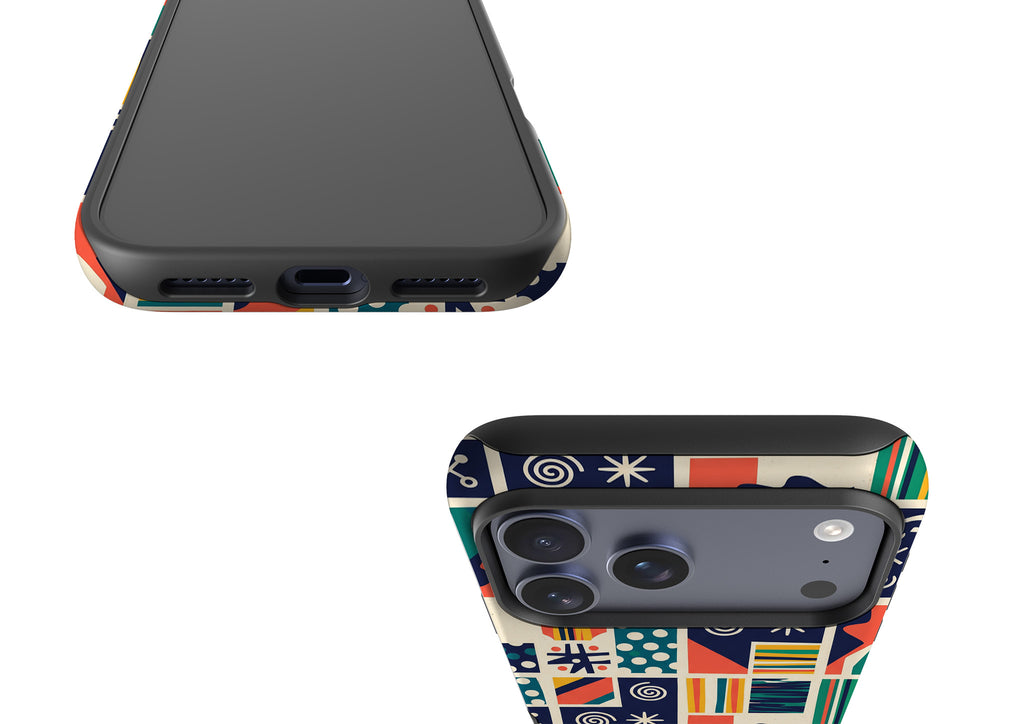 Coastal Indigo Tiles by Ada Okoye Tough Case for iPhone — Finnaij