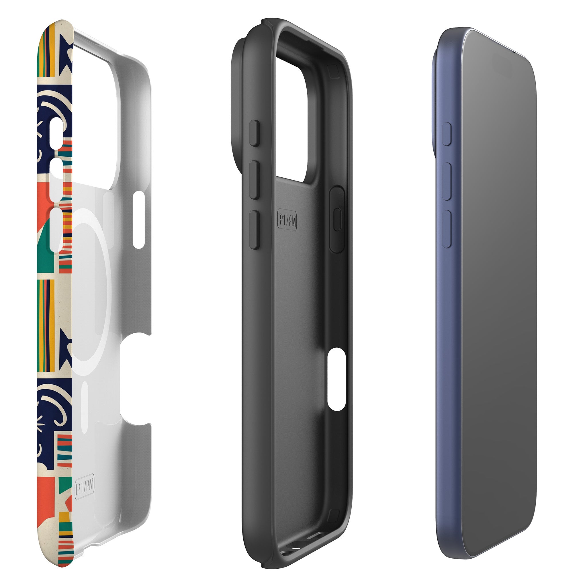 Coastal Indigo Tiles by Ada Okoye MagSafe Tough Case for iPhone — Finnaij