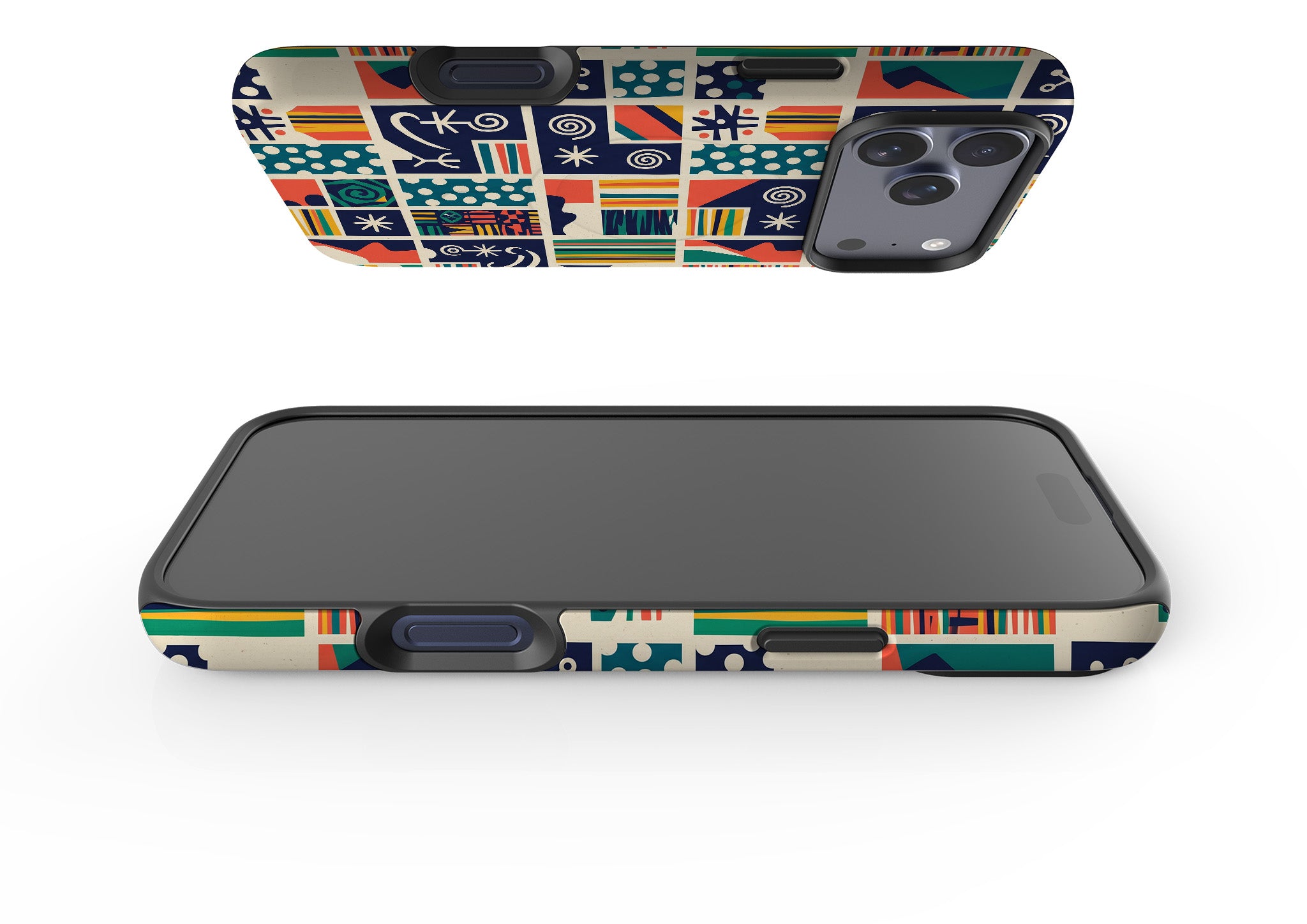 Coastal Indigo Tiles by Ada Okoye MagSafe Tough Case for iPhone — Finnaij