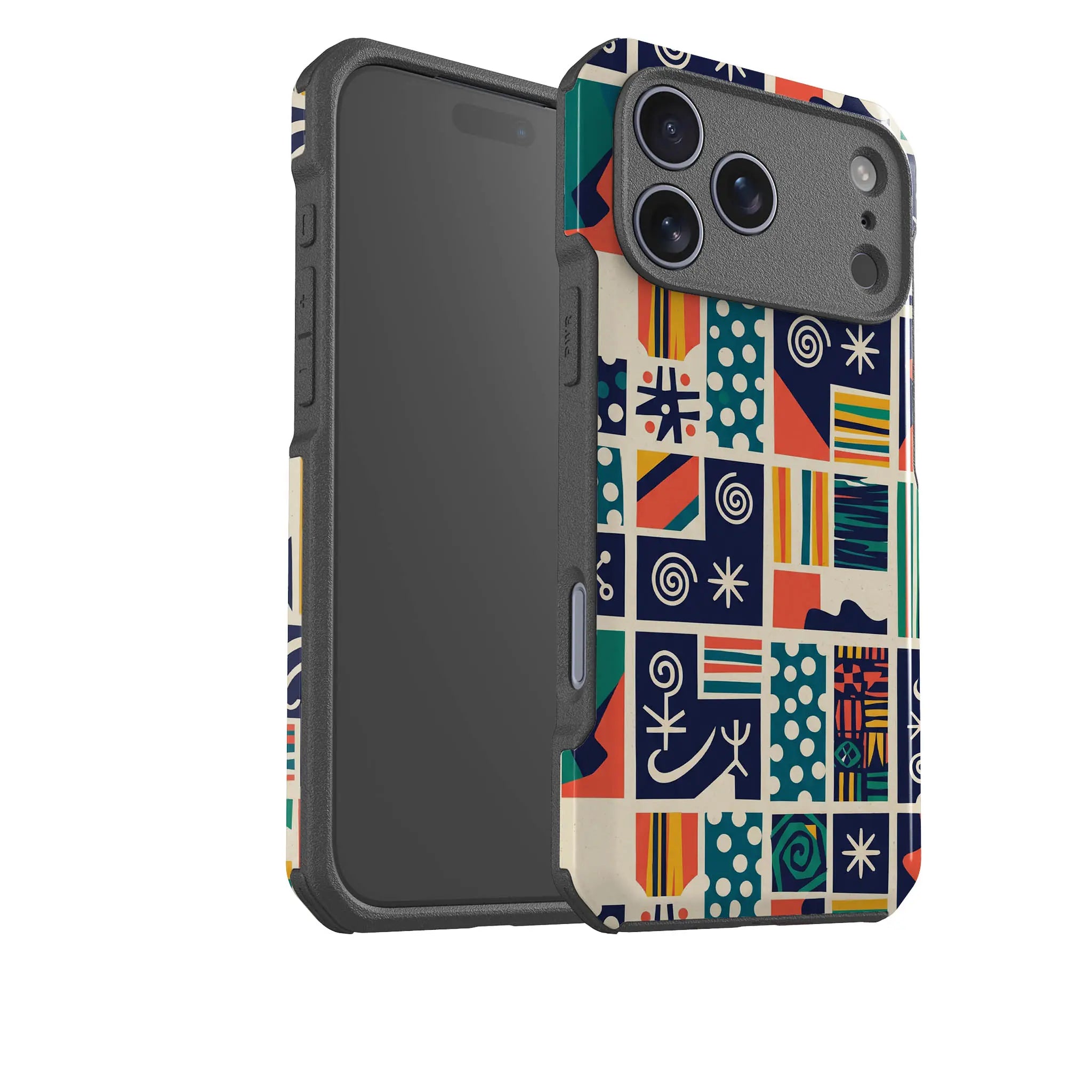 Coastal Indigo Tiles by Ada Okoye — Impact Armour MagSafe Case for iPhone — Finnaij