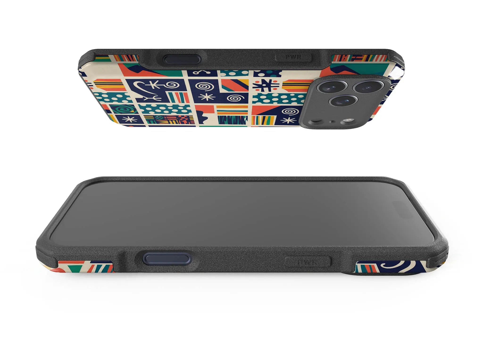 Coastal Indigo Tiles by Ada Okoye — Impact Armour MagSafe Case for iPhone — Finnaij
