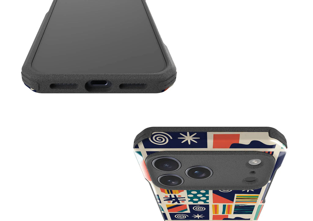 Coastal Indigo Tiles by Ada Okoye — Impact Armour MagSafe Case for iPhone — Finnaij