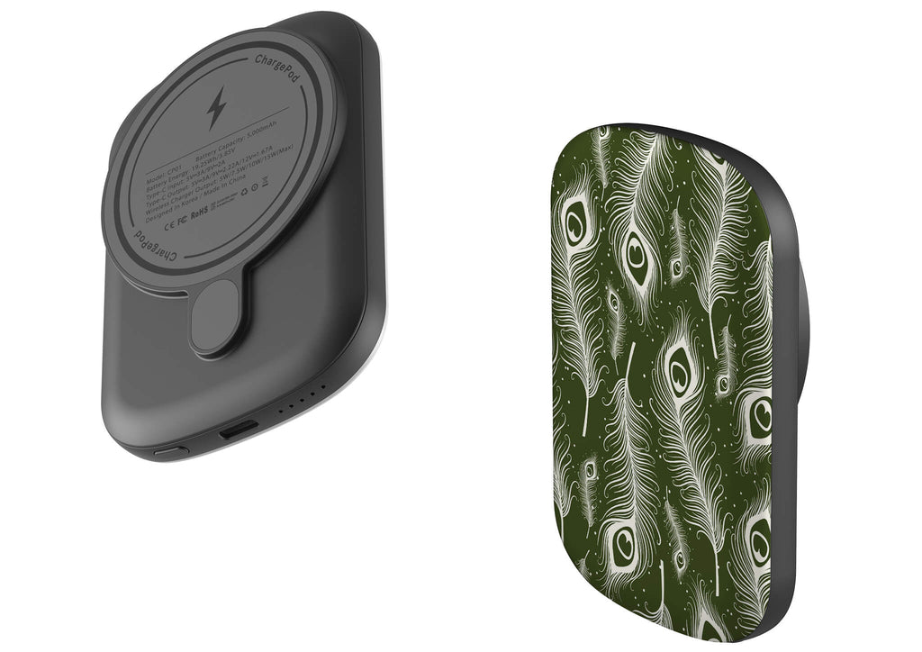 Feathers in Bloom Army Green MagSafe CHARGEPOD — Finnaij