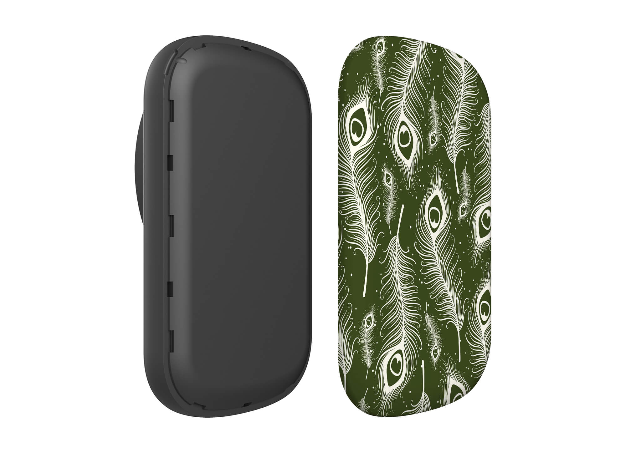 Feathers in Bloom Army Green — MagSafe CHARGEPOD Shell Only — Finnaij