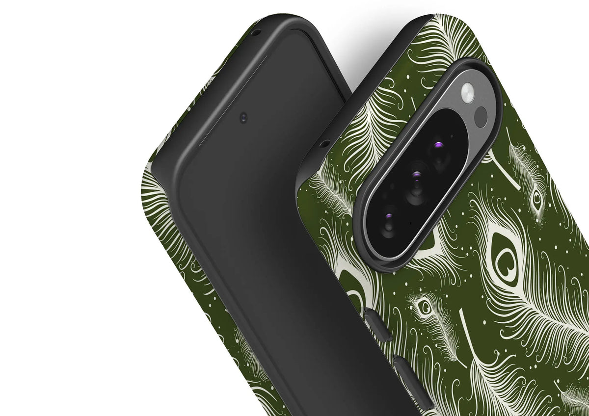 Feathers in Bloom Army Green — Tough Case for Google — Finnaij