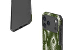 Feathers in Bloom Army Green — Impact Armour MagSafe Case for iPhone — Finnaij