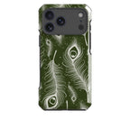 Feathers in Bloom Army Green — Impact Armour MagSafe Case for iPhone — Finnaij