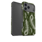 Feathers in Bloom Army Green — Impact Armour MagSafe Case for iPhone — Finnaij