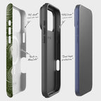 Feathers in Bloom Army Green — Magsafe Tough Case for iPhone — Finnaij