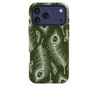 Feathers in Bloom Army Green — Magsafe Tough Case for iPhone — Finnaij