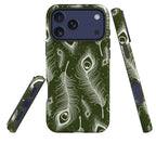 Feathers in Bloom Army Green — Magsafe Tough Case for iPhone — Three Quarter — Finnaij