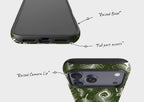 Feathers in Bloom Army Green — Magsafe Tough Case for iPhone — Finnaij