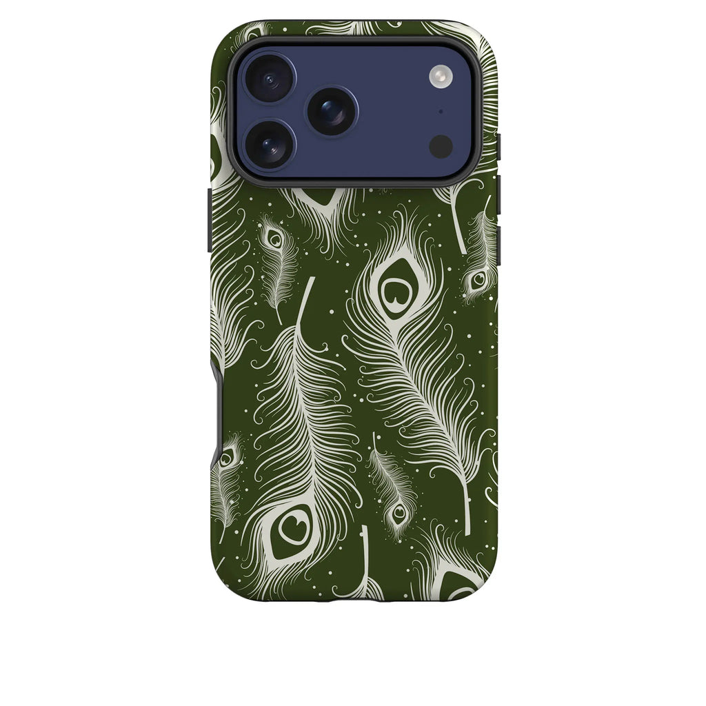 Feathers in Bloom Army Green — Tough Case for iPhone — Finnaij