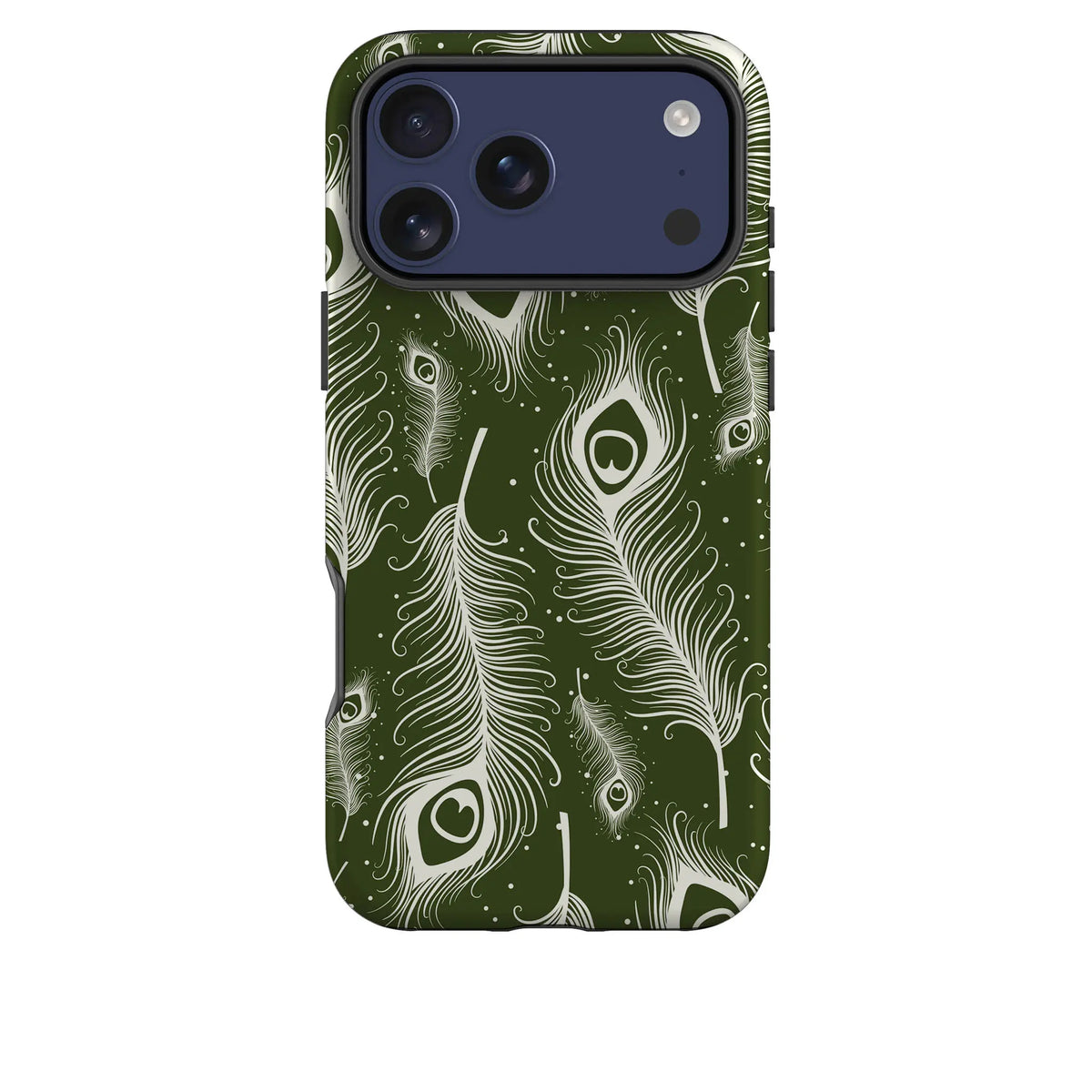 Feathers in Bloom Army Green — Tough Case for iPhone — Finnaij