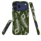 Feathers in Bloom Army Green — Tough Case for iPhone — Three Quarter — Finnaij