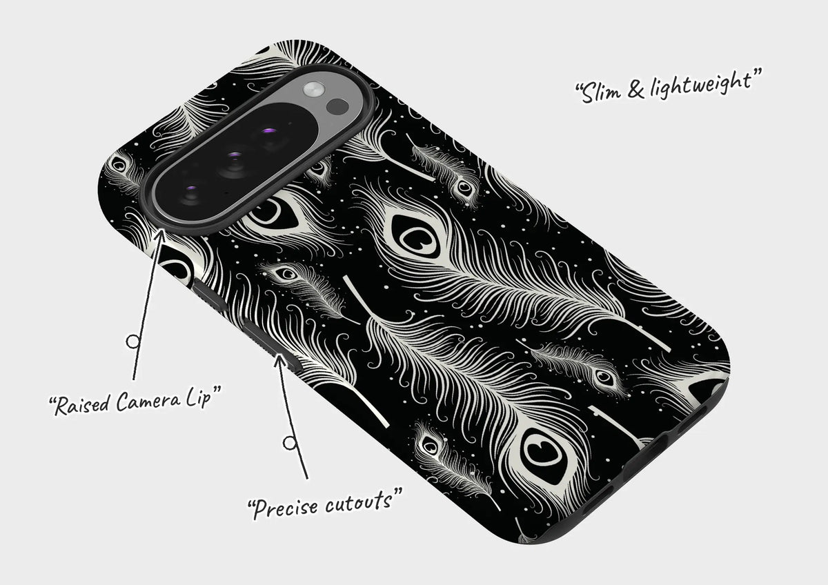 Feathers in Bloom Black — Tough Case for Google — Finnaij