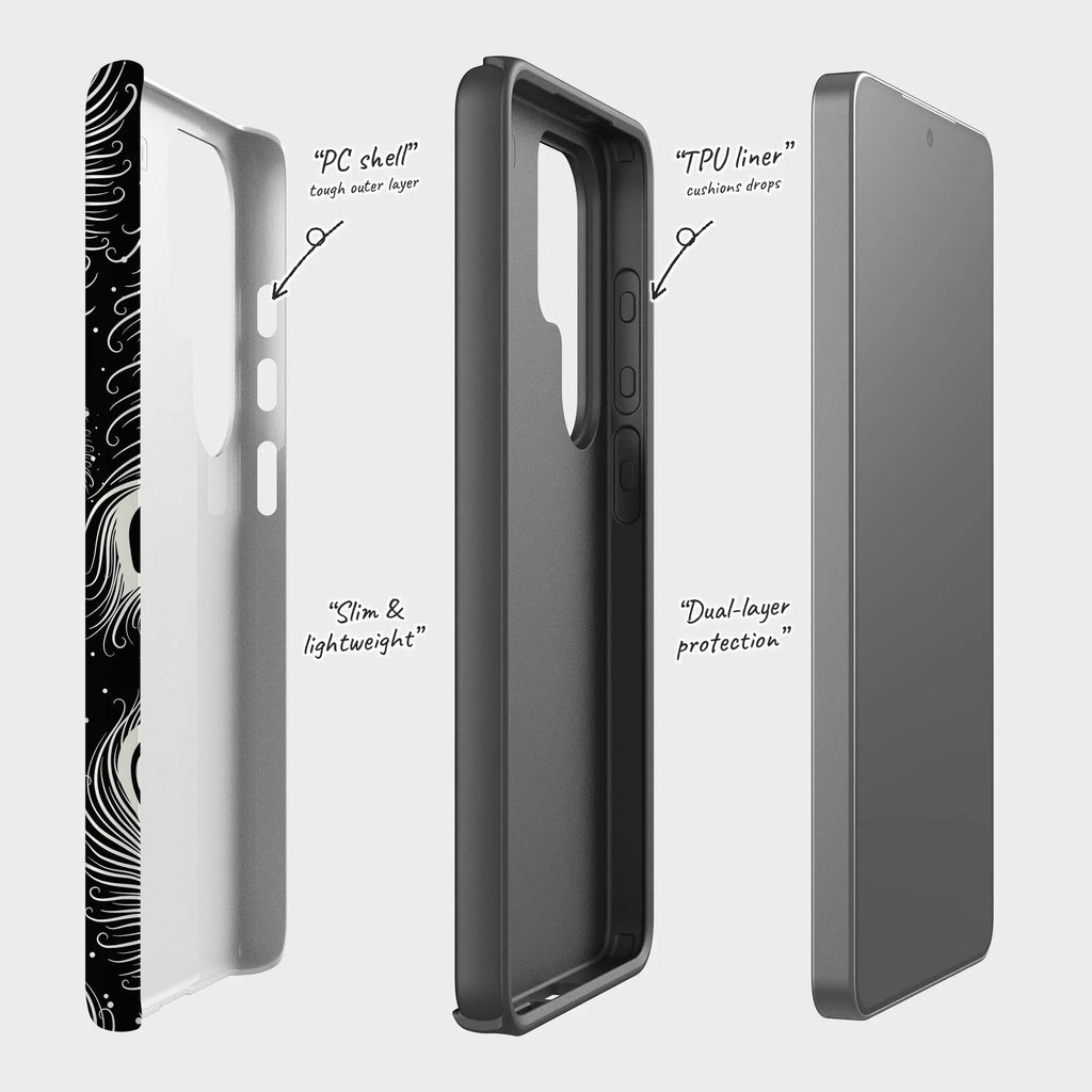 Feathers in Bloom Black — Tough Case for Samsung — Finnaij