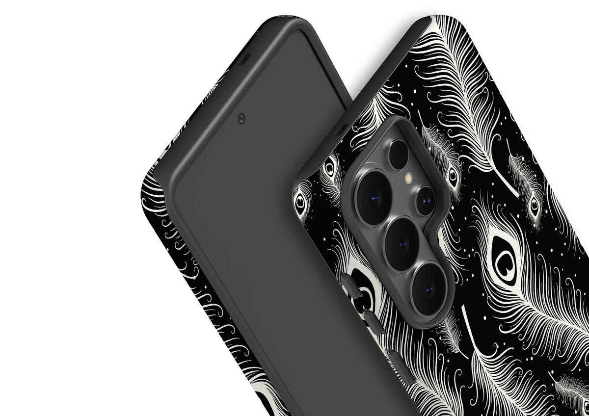 Feathers in Bloom Black — Tough Case for Samsung — Finnaij