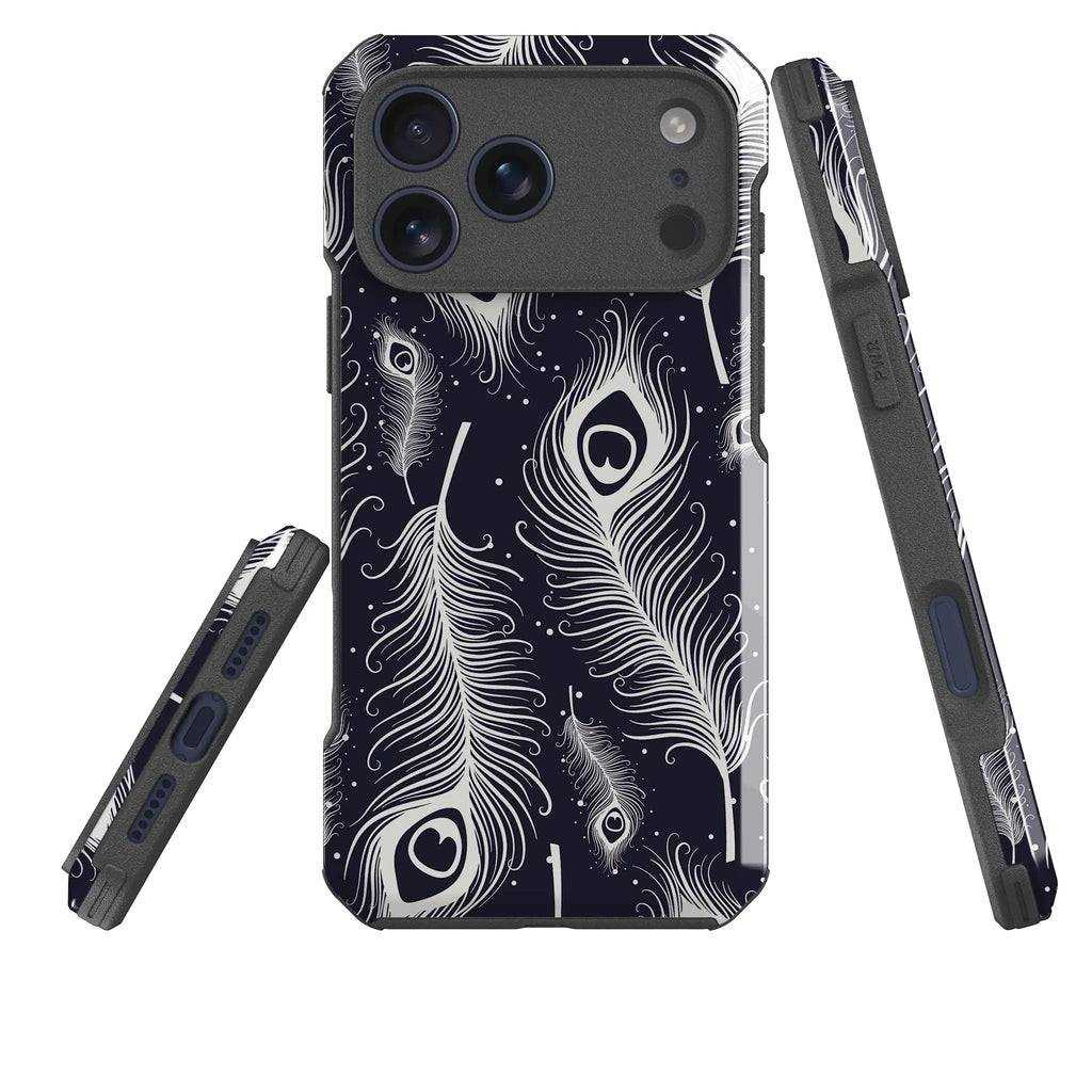 Feathers in Bloom — Impact Armour MagSafe Case for iPhone — Three Quarter — Finnaij