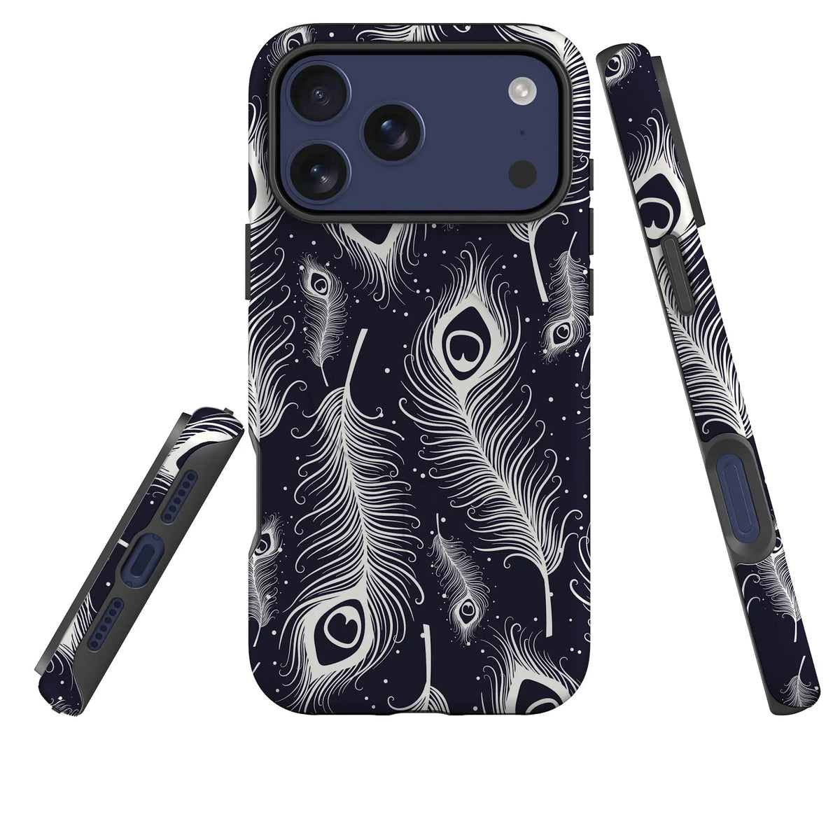 Feathers in Bloom — Magsafe Tough Case for iPhone — Three Quarter — Finnaij