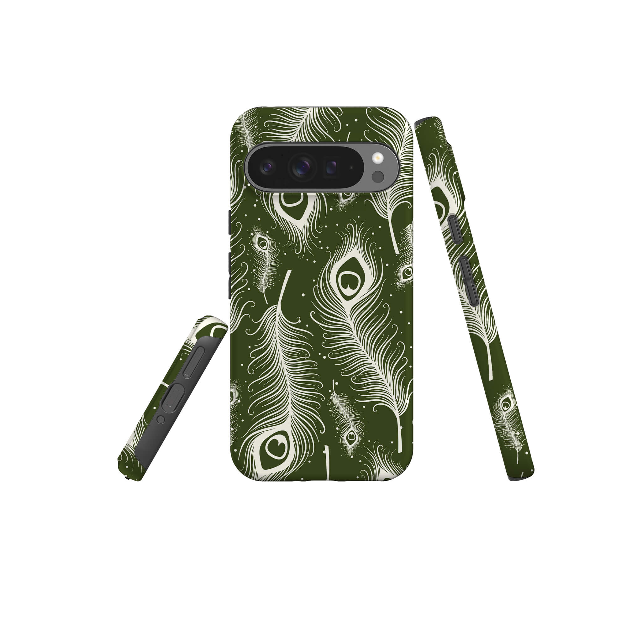 Feathers in Bloom Army Green Tough Case for Google Pixel — Finnaij