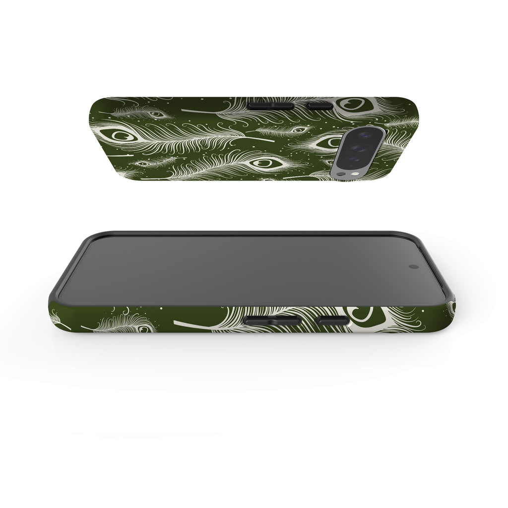 Feathers in Bloom Army Green Tough Case for Google Pixel — Finnaij